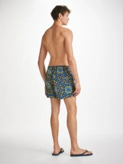 Men's Short Swim Shorts Tropez 15 Navy -Derek Rose Shop mens short swim shorts tropez 15 navy back