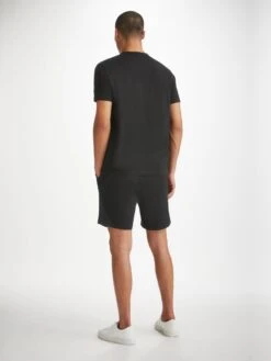 Men's Shorts Harris Lyocell Cotton Black -Derek Rose Shop mens shorts harris lyocell cotton black back