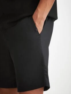 Men's Shorts Harris Lyocell Cotton Black -Derek Rose Shop mens shorts harris lyocell cotton black pocket.kp