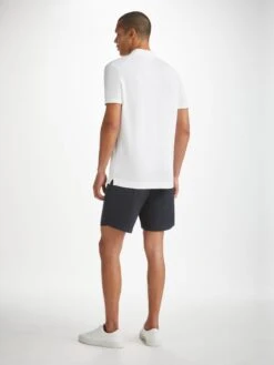 Men's Shorts Harris Lyocell Cotton Navy 12 Men's Shorts Harris Lyocell Cotton Navy -Derek Rose Shop mens shorts harris lyocell cotton navy back