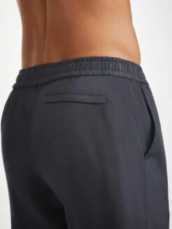 Men's Shorts Harris Lyocell Cotton Navy 11 Men's Shorts Harris Lyocell Cotton Navy -Derek Rose Shop mens shorts harris lyocell cotton navy back pocket