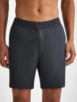 Men's Shorts Harris Lyocell Cotton Navy 13 Men's Shorts Harris Lyocell Cotton Navy -Derek Rose Shop mens shorts harris lyocell cotton navy crop
