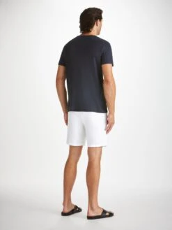 Men's Shorts Sydney Linen White 12 Men's Shorts Sydney Linen White -Derek Rose Shop mens shorts sydney linen white back