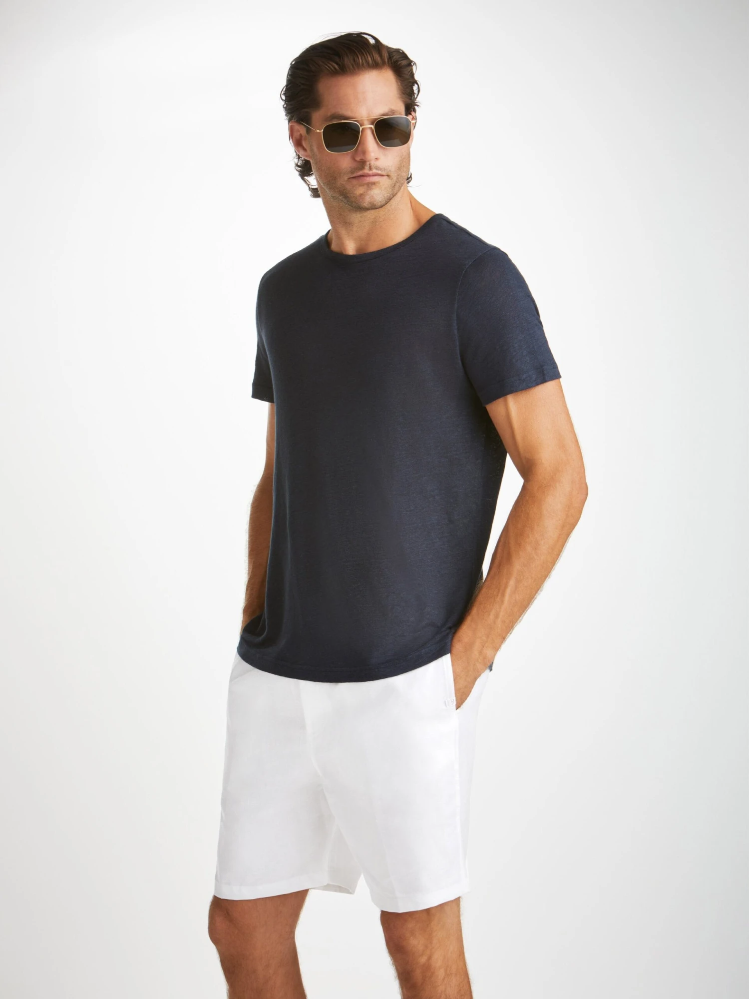 Men's Shorts Sydney Linen White 3 Men's Shorts Sydney Linen White
