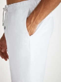 Men's Shorts Sydney Linen White 14 Men's Shorts Sydney Linen White -Derek Rose Shop mens shorts sydney linen white pocket