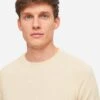 Men's Sweater Finley Cashmere Cream -Derek Rose Shop mens sweater finley 10 cashmere cream collar close up