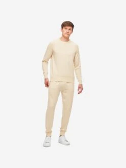 Men's Sweater Finley Cashmere Cream 13 Men's Sweater Finley Cashmere Cream -Derek Rose Shop mens sweater finley 10 cashmere cream front
