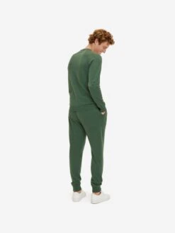 Men's Sweater Finley Cashmere Green -Derek Rose Shop mens sweater finley cashmere green back