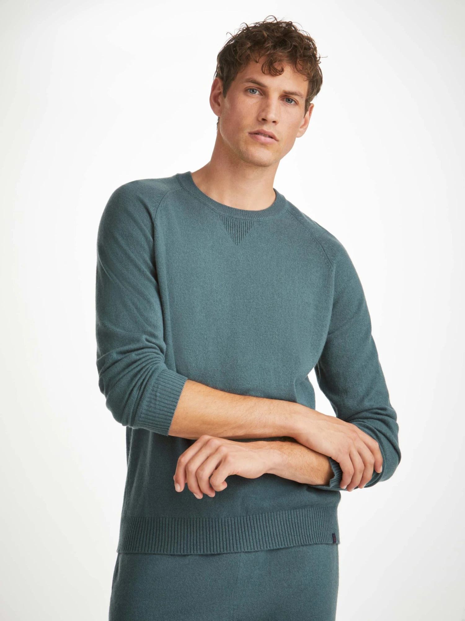 Men's Sweater Finley Cashmere Teal 3 Men's Sweater Finley Cashmere Teal