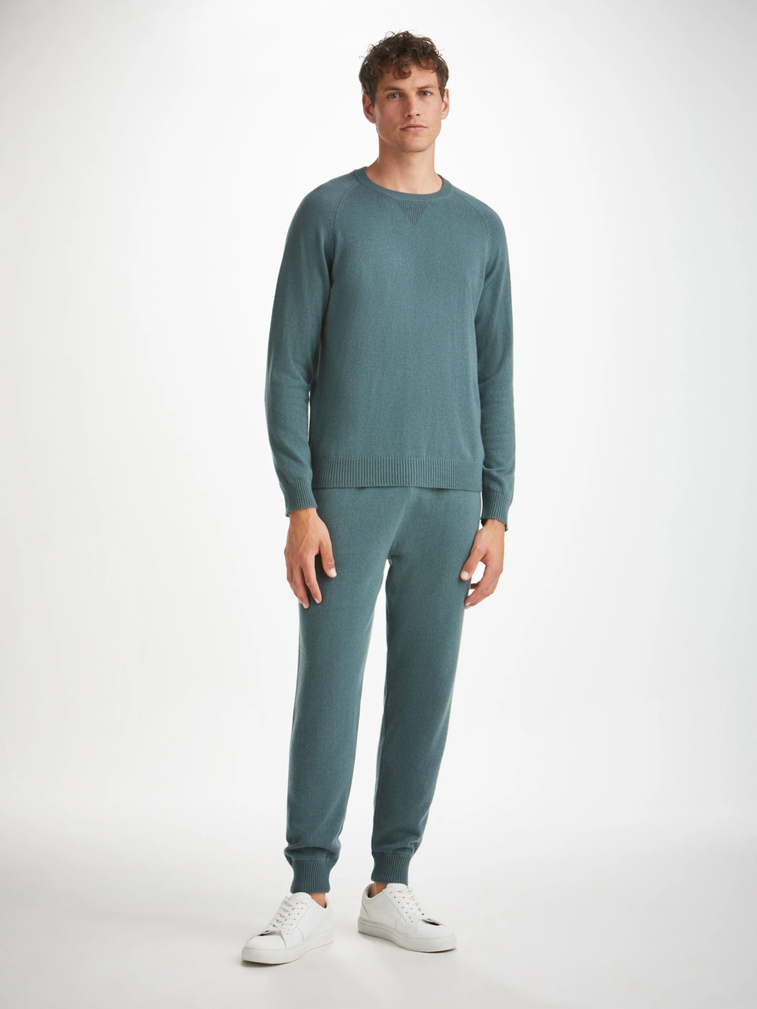Men's Sweater Finley Cashmere Teal 5 Men's Sweater Finley Cashmere Teal - Image 3