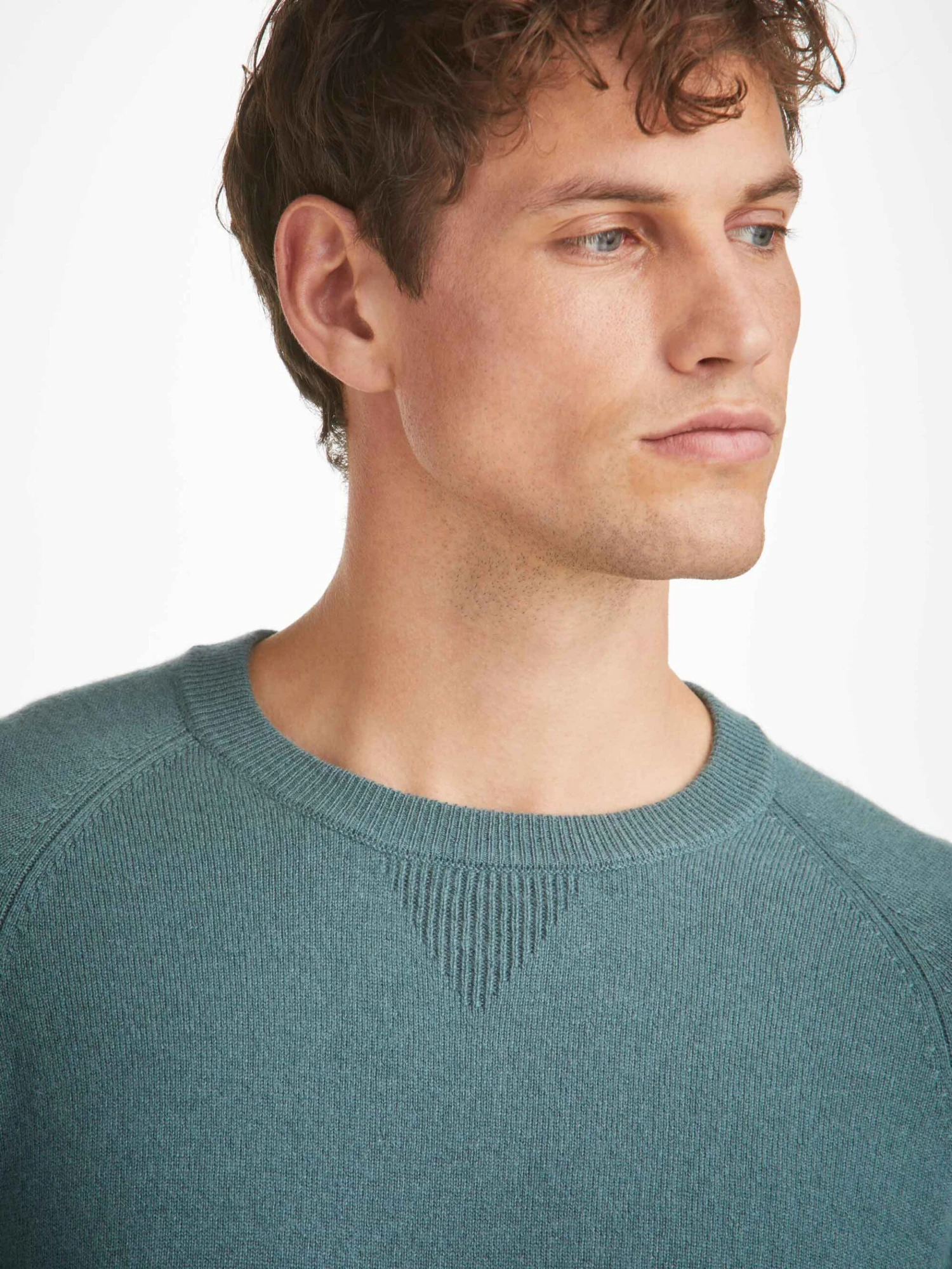 Men's Sweater Finley Cashmere Teal 7 Men's Sweater Finley Cashmere Teal - Image 5
