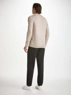 Men's Sweater Orson Merino Wool Oat 14 Men's Sweater Orson Merino Wool Oat -Derek Rose Shop mens sweater orson merino wool beige back
