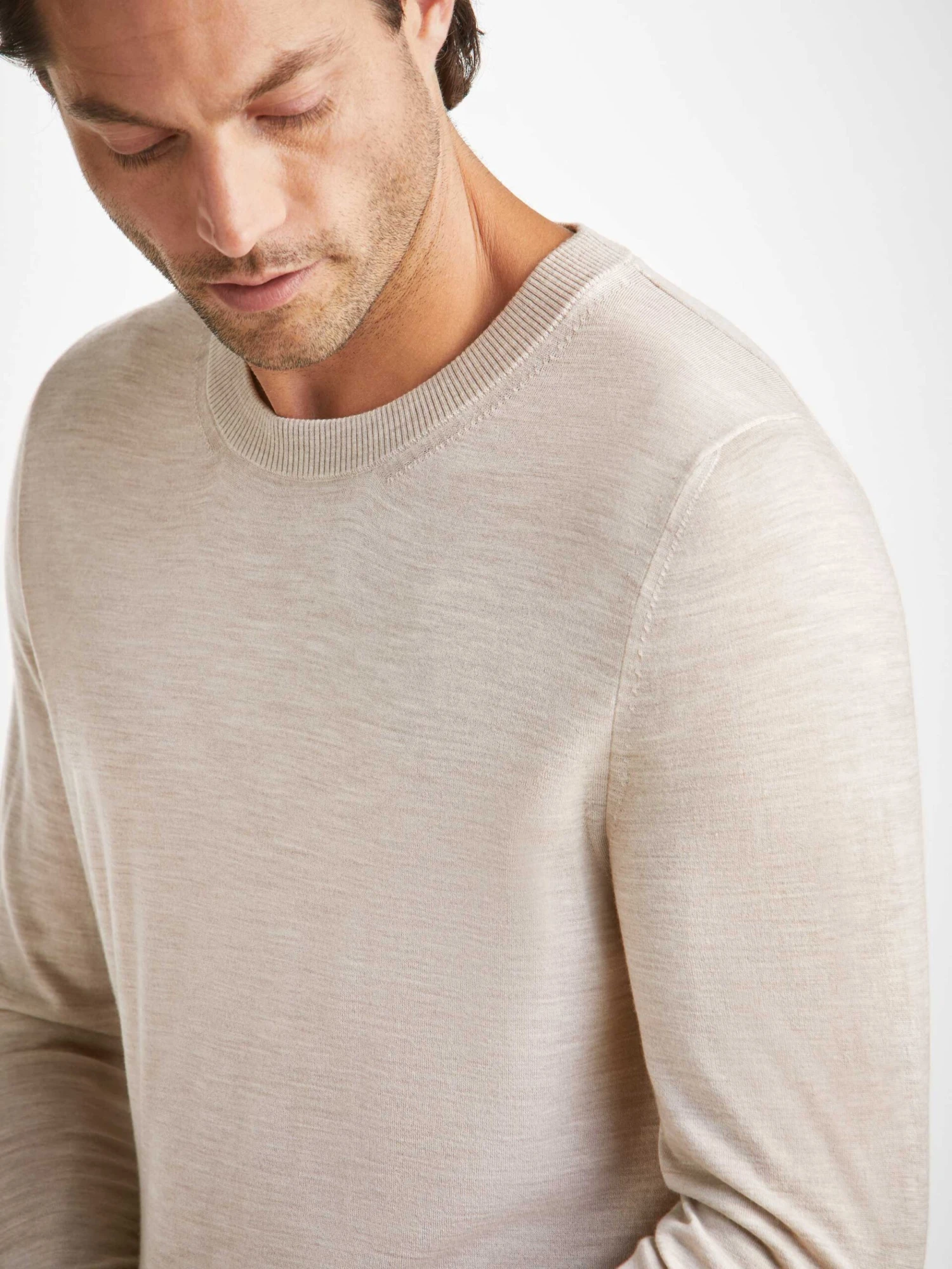 Men's Sweater Orson Merino Wool Oat 3 Men's Sweater Orson Merino Wool Oat