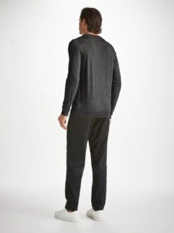 Men's Sweater Orson Merino Wool Charcoal 13 Men's Sweater Orson Merino Wool Charcoal -Derek Rose Shop mens sweater orson merino wool charcoal back