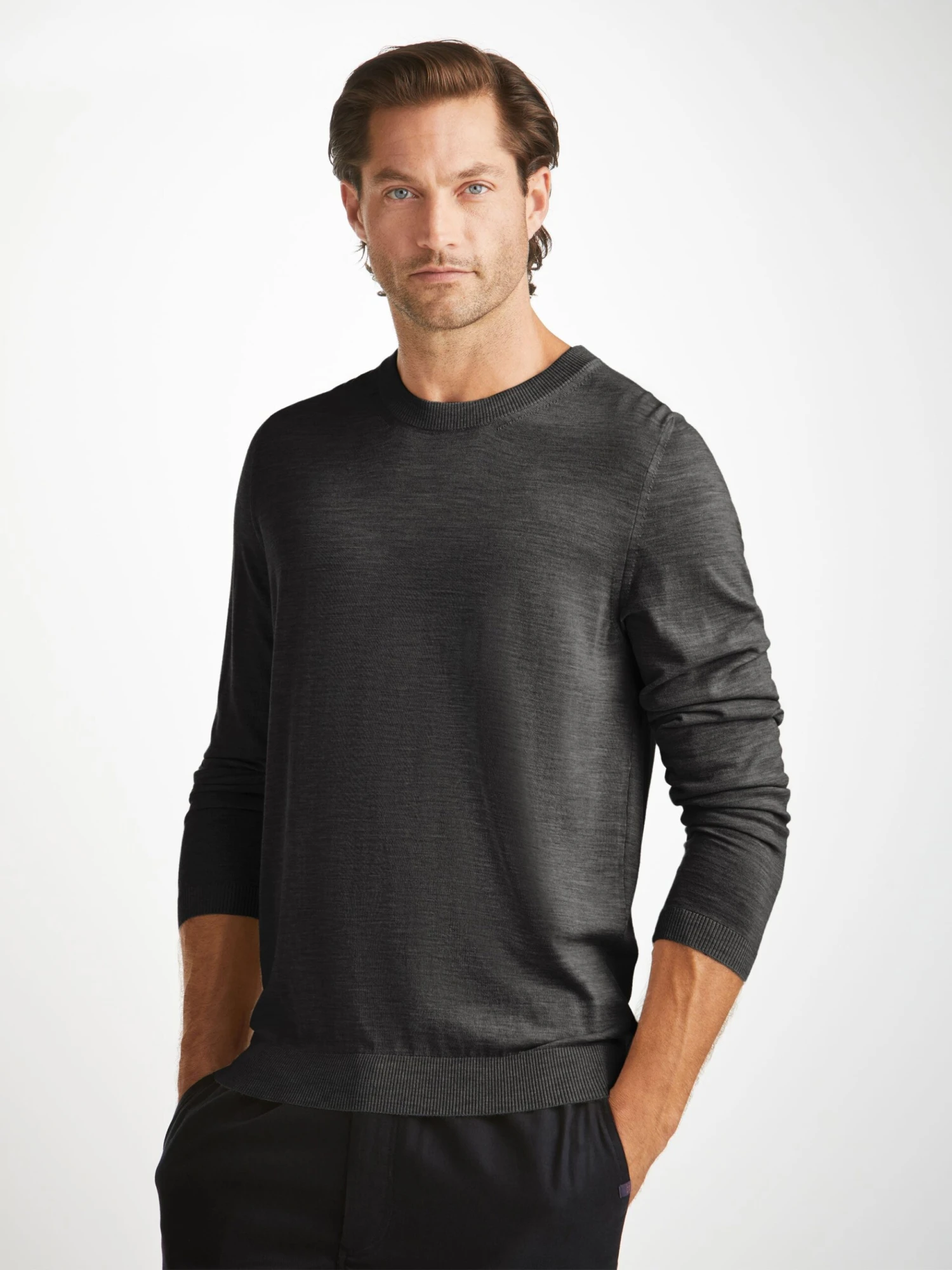 Men's Sweater Orson Merino Wool Charcoal 3 Men's Sweater Orson Merino Wool Charcoal