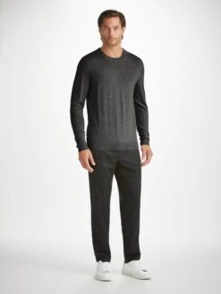Men's Sweater Orson Merino Wool Charcoal 12 Men's Sweater Orson Merino Wool Charcoal -Derek Rose Shop mens sweater orson merino wool charcoal front