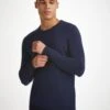Men's Sweater Orson Merino Wool Navy -Derek Rose Shop mens sweater orson merino wool navy creative