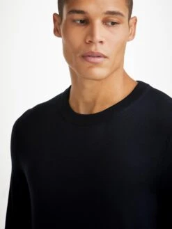 Men's Sweater Orson Merino Wool Navy 14 Men's Sweater Orson Merino Wool Navy -Derek Rose Shop mens sweater orson merino wool navy neck