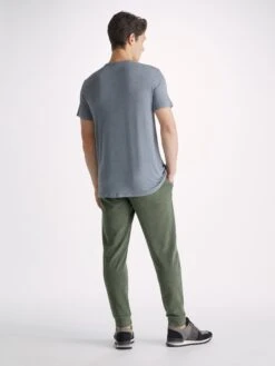 Men's Sweatpants Isaac Terry Cotton Soft Green -Derek Rose Shop mens sweatpants isaac terry cotton green back