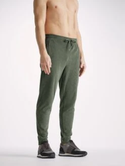 Men's Sweatpants Isaac Terry Cotton Soft Green -Derek Rose Shop mens sweatpants isaac terry cotton green creative