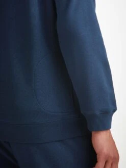 Men's Sweatshirt Quinn Cotton Modal Navy -Derek Rose Shop mens sweatshirt quinn cotton modal navy cuffs
