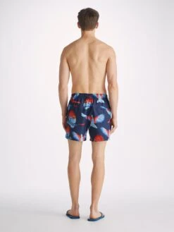 Men's Swim Shorts Maui 54 Navy -Derek Rose Shop mens swim shorts maui 54 navy back