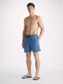 Men's Swim Shorts Maui 58 Navy 9 Men's Swim Shorts Maui 58 Navy -Derek Rose Shop mens swim shorts maui 58 navy front