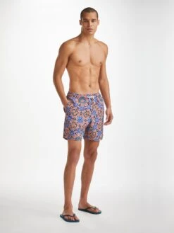 Men's Swim Shorts Tropez 15 Multi -Derek Rose Shop mens swim shorts tropez 15 multi front