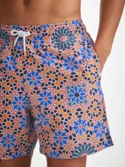 Men's Swim Shorts Tropez 15 Multi -Derek Rose Shop mens swim shorts tropez 15 multi print