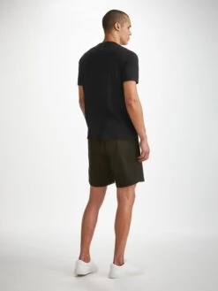 Men's T-Shirt Barny Pima Cotton Black -Derek Rose Shop mens t shirt barny pima cotton black back