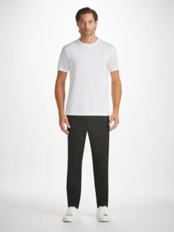 Men's T-Shirt Barny Pima Cotton White -Derek Rose Shop mens t shirt barny pima cotton white front