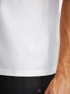 Men's T-Shirt Barny Pima Cotton White -Derek Rose Shop mens t shirt barny pima cotton white hem