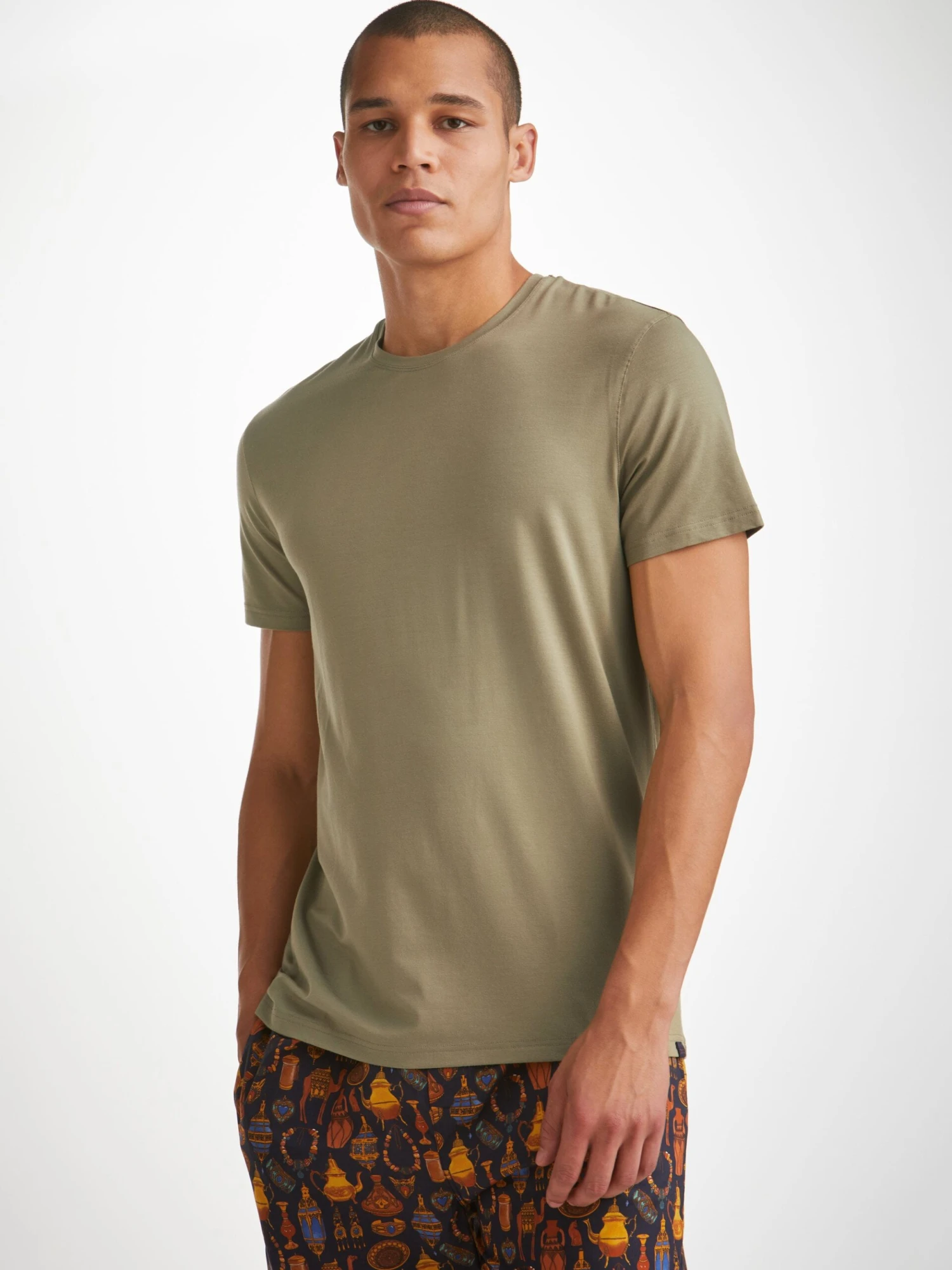 Men's T-Shirt Basel Micro Modal Stretch Khaki 3 Men's T-Shirt Basel Micro Modal Stretch Khaki