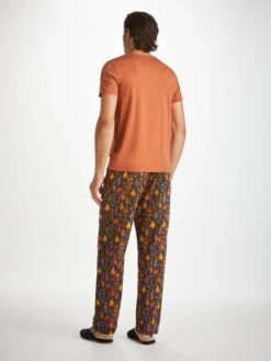 Men's T-Shirt Basel Micro Modal Stretch Terracotta -Derek Rose Shop mens t shirt basel micro modal stretch orange 1 back