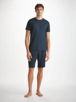 Men's T-Shirt London 12 Micro Modal Navy 9 Men's T-Shirt London 12 Micro Modal Navy -Derek Rose Shop mens t shirt london 12 micro modal navy front