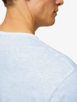 Men's T-Shirt Reece Cotton Blue -Derek Rose Shop mens t shirt reece cotton blue material