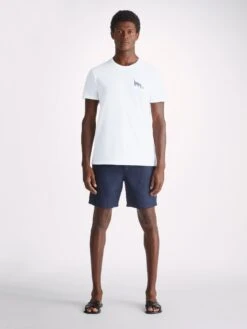 Men's T-Shirt Ripley 16 Pima Cotton White -Derek Rose Shop mens t shirt ripley 16 pima cotton white front