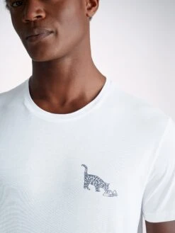 Men's T-Shirt Ripley 16 Pima Cotton White -Derek Rose Shop mens t shirt ripley 16 pima cotton white logo