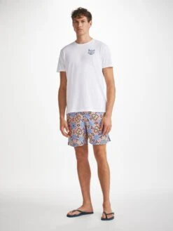 Men's T-Shirt Ripley 17 Pima Cotton White -Derek Rose Shop mens t shirt ripley 17 pima cotton white front