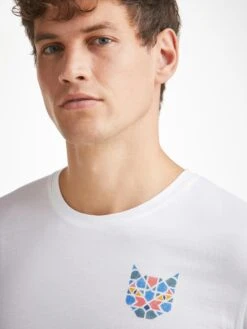 Men's T-Shirt Ripley 17 Pima Cotton White -Derek Rose Shop mens t shirt ripley 17 pima cotton white motif