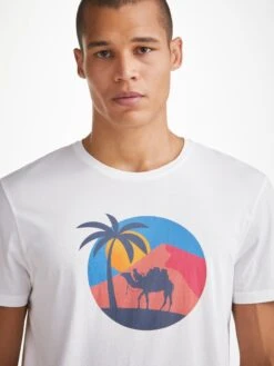 Men's T-Shirt Ripley 19 Pima Cotton White 11 Men's T-Shirt Ripley 19 Pima Cotton White -Derek Rose Shop mens t shirt ripley 19 pima cotton white logo