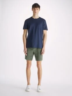 Men's Towelling Shorts Isaac Terry Cotton Soft Green -Derek Rose Shop mens towelling shorts isaac terry cotton green front