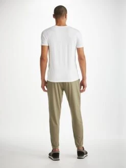 Men's Track Pants Basel Micro Modal Stretch Khaki 10 Men's Track Pants Basel Micro Modal Stretch Khaki -Derek Rose Shop mens track pants basel micro modal stretch khaki back