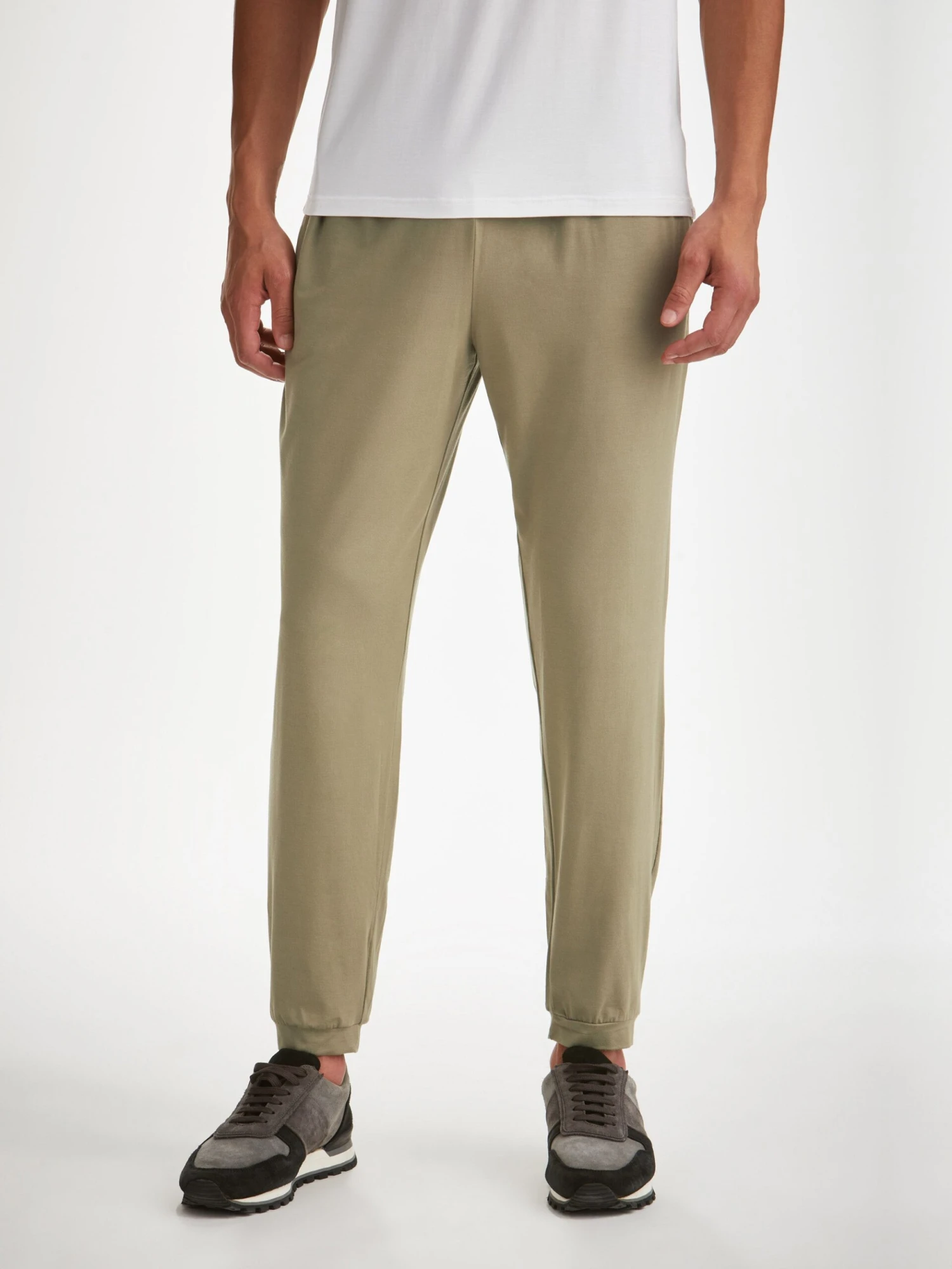 Men's Track Pants Basel Micro Modal Stretch Khaki 3 Men's Track Pants Basel Micro Modal Stretch Khaki