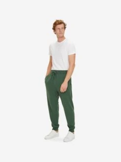 Men's Track Pants Finley Cashmere Green -Derek Rose Shop mens track pants finley cashmere green front