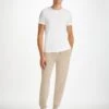 Men's Track Pants Finley Cashmere Oat 1 Men's Track Pants Finley Cashmere Oat -Derek Rose Shop mens track pants finley cashmere oat front