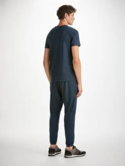 Men's Track Pants London 12 Micro Modal Navy -Derek Rose Shop mens track pants london 12 micro modal navy back