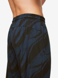 Men's Track Pants London 8 Micro Modal Navy -Derek Rose Shop mens track pants london 8 micro modal navy pattern