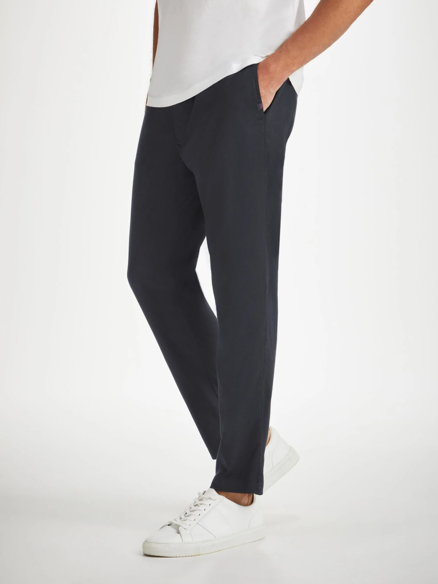 Men's Trousers Harris Lyocell Cotton Navy 5 Men's Trousers Harris Lyocell Cotton Navy - Image 3