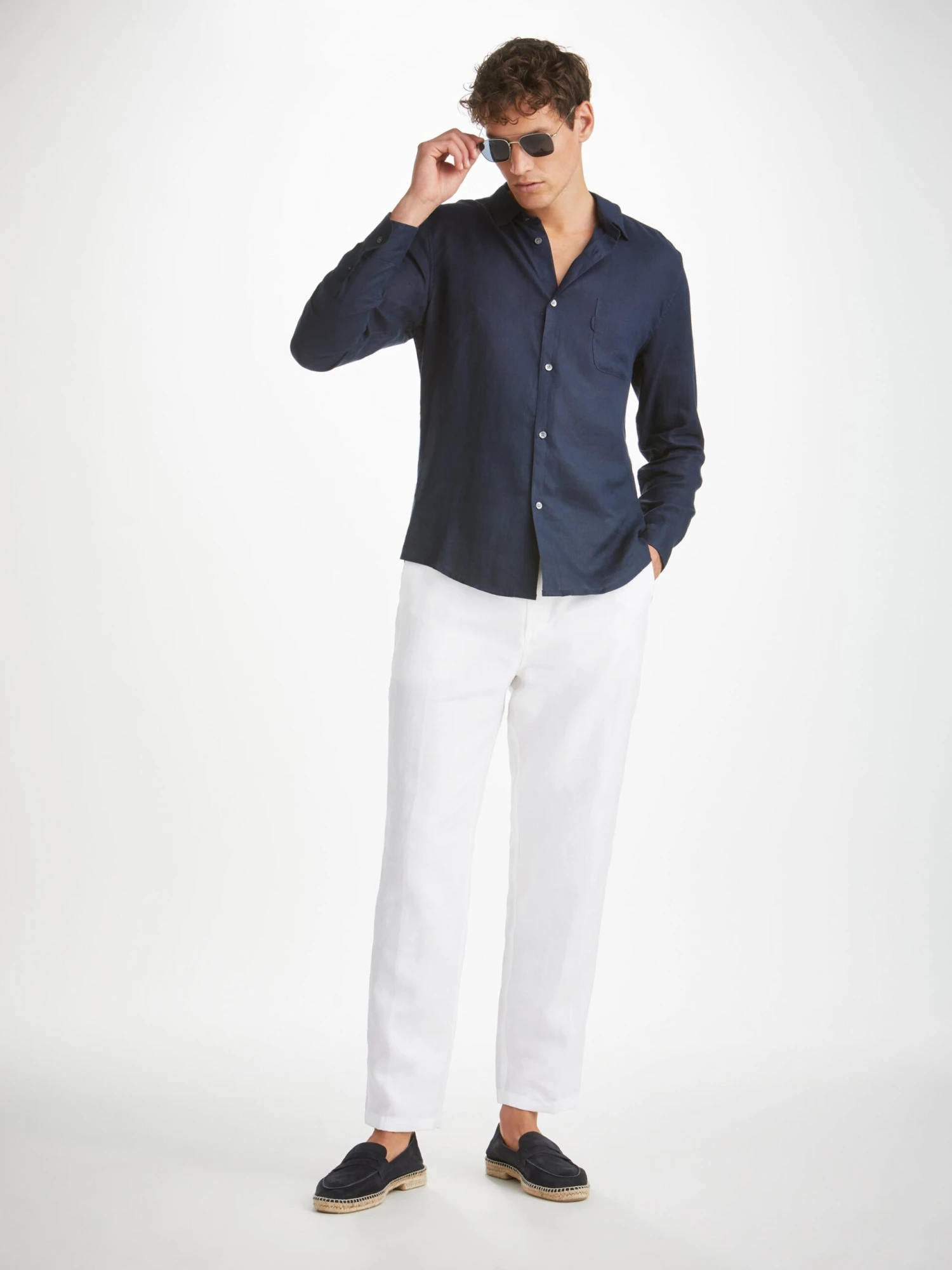 Men's Trousers Sydney Linen White 3 Men's Trousers Sydney Linen White